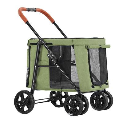 Large Dog Stroller, Foldable Pet Travel Wagon with 4 Wheels