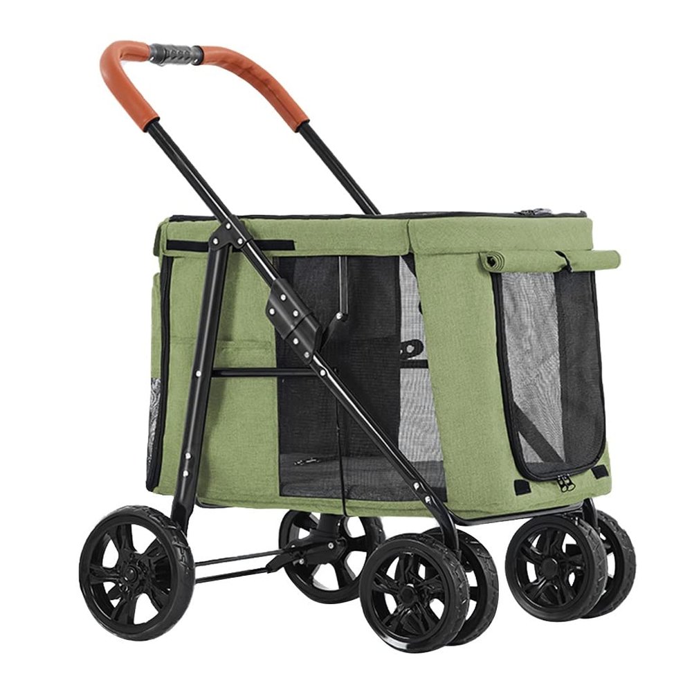 Large Dog Stroller, Foldable Pet Travel Wagon with 4 Wheels