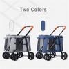 Large Dog Stroller, Foldable Pet Travel Wagon with 4 Wheels view 3
