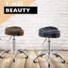 Ergonomic PU Leather Swivel Saddle Stool with Wheels, Height-Adjustable view 3