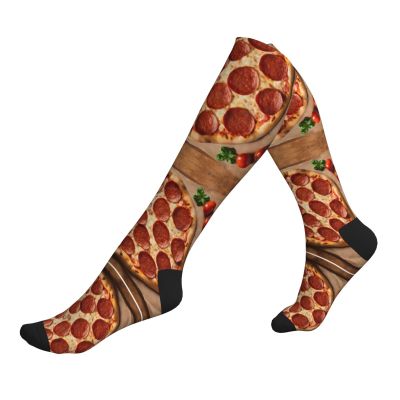 Jaywis 3D Pizza Pepperoni Special Compression Socks for Women and Men, 15–20 mmHg, 2