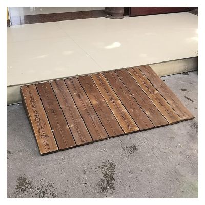 Solid Wood Threshold Ramp for Doorways, Non-Slip Surface, Portable Handicap Ramp, 60 x 100 x 30 cm