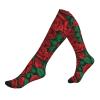 Jaywis Red Rose Women's and Men's Compression Socks, 15–20 mmHg, Black view 1