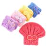 5-Pack Coral Fleece Hair-Drying Caps with Bows view 1