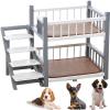 Bunk Bed for Small, Medium, and Large Dogs with Removable Double-Layer Pet Bed and Stairs view 1