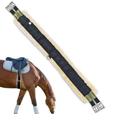English Fleece Girth with Stainless Steel Buckle and Elastic Ends