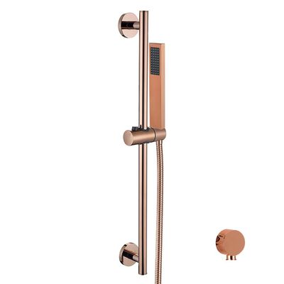 QTYQWC Rose Gold Square Universal G1/2-Inch Wall-Mounted Handheld Shower Head