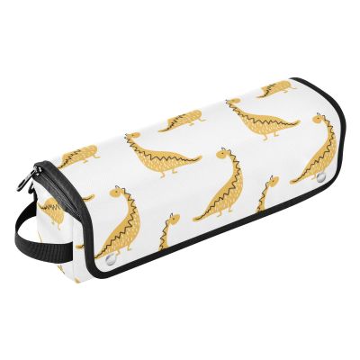 linqin Yellow Dinosaur Hair Tool Travel Bag for Women with Heat-Resistant Mat