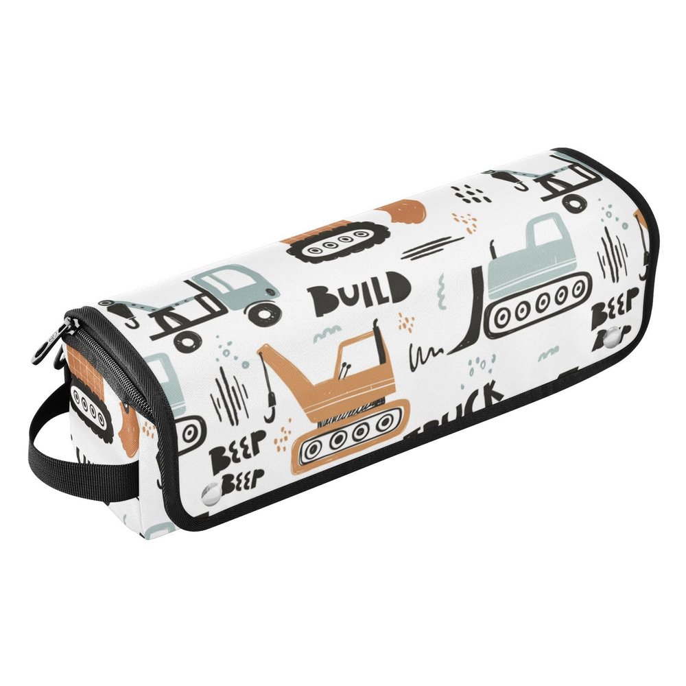 Hand-Drawn Trucks Hair Tool Travel Bag with Heat-Resistant Mat