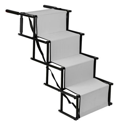 Foldable Dog Car Ramp, Dog Stairs, Adjustable Size, Max. Load 75 kg, Max. Size 139 × 45 × 76 cm (Gray)