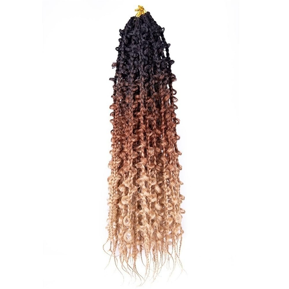 24" Butterfly Box Braid Crochet Hair Ponytail Extension, 6 Packs