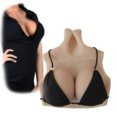 Realistic Breathable Silicone Breast Forms, Large Cups, Color 3, Silk Cup C