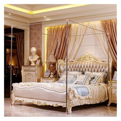 ILNCQLPM Bed Canopy Frame, Stainless Steel Mosquito Net Holder, 4-Corner Bed Posts, 22 mm, for 1.8 x 2.2 m Beds
