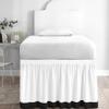 ILNCQLPM Massage Bed Skirt, 36-Inch Drop, Wrinkle-Resistant, Ruffled, Soft and Breathable White Bed Skirt for Dorm Beds, Elastic, Machine Washable, Complete view 3