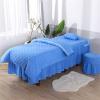 ILNCQLPM 4-Piece Massage Table Sheet Set with Face Hole, Microfiber, Blue, 70 x 190 cm view 1
