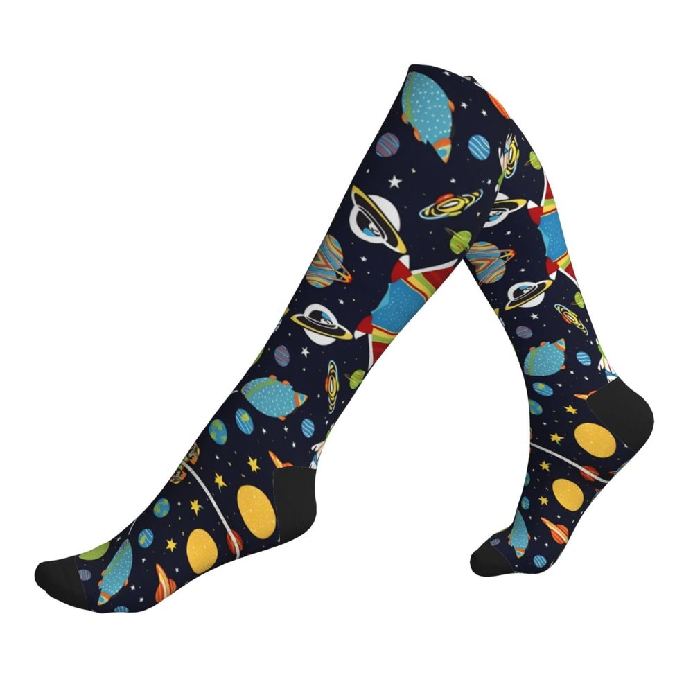 Jaywis Funny Astronaut Rocket Compression Socks for Women and Men, 15–20 mmHg