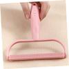 Baluue Manual Lint Remover for Clothing and Carpets, Double-Sided Plastic Fabric Scraper, Portable, Reusable, Pink view 2