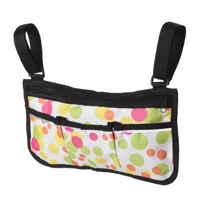 KOMBIUDA Wheelchair Armrest Bag with Zippered Compartment and 3 Front Pockets