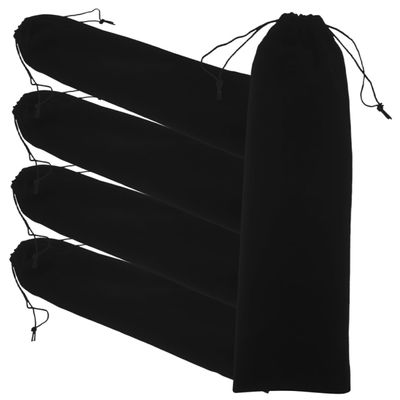 Black Curling Iron Drawstring Bags, 5 Pieces