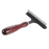 Dog Grooming Comb with Stainless Steel Teeth and Ergonomic Wooden Handle view 1