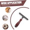 Dog Grooming Comb with Stainless Steel Teeth and Ergonomic Wooden Handle view 2