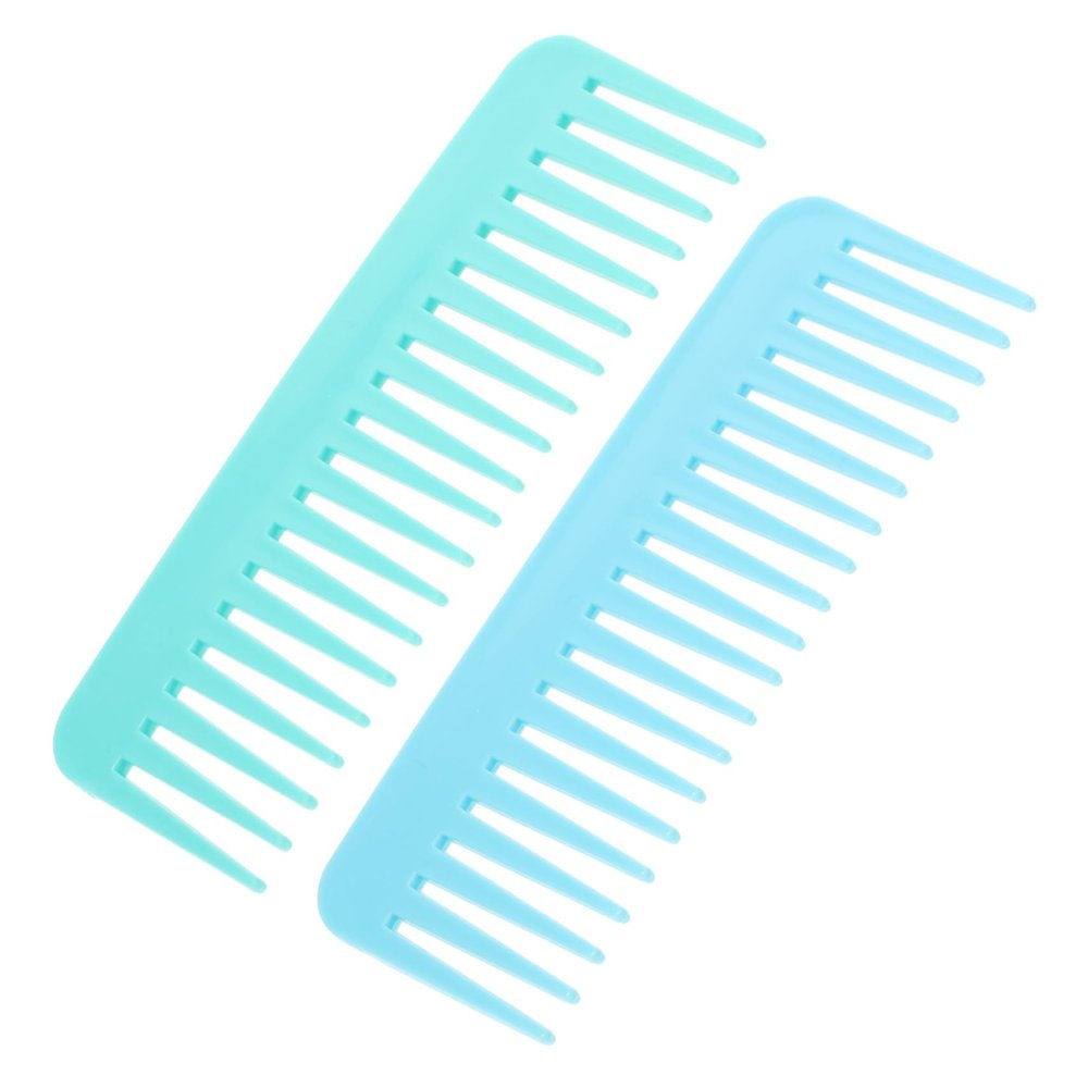 Baluue Wide-Tooth Comb, Fashionable Plastic Handle, 2-Pack, Gently Detangles Hair and Adds Volume, Portable for Home and Salon