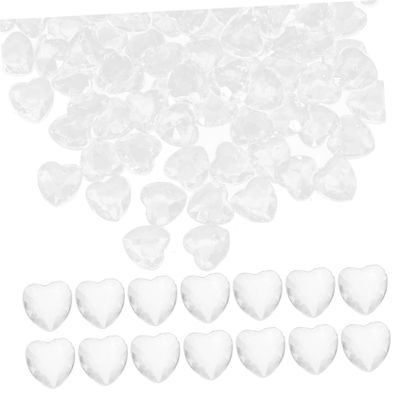 DEARMAMY 100-Piece Acrylic Heart Gemstones, Crystals, Acrylic Diamonds, Table Scatter, Vase Filler, Unique Heart-