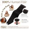 Elailite Tape Extensions Human Hair Black 40 cm Remy Straight Hair, 20 Pieces, Invisible Tape-In Extensions, Silky Skin Weft (30 g, #1B) view 3