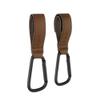 Jan Universal Stroller Hooks, 2-Pack, Up to 5 kg per Hook, Adjustable Non-Slip Straps, Brown view 1