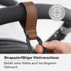 Jan Universal Stroller Hooks, 2-Pack, Up to 5 kg per Hook, Adjustable Non-Slip Straps, Brown view 3