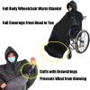 Rusopobe Windproof Warm Full-Body Wheelchair Blanket with Hood, Plush-Lined Poncho for Adults Under 175 cm view 4