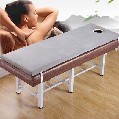 Spa Table Mattress Pad with Removable Cover and Face Hole, Non-Slip, Plush, Pink, 6 cm Thick, 75 x 190 cm