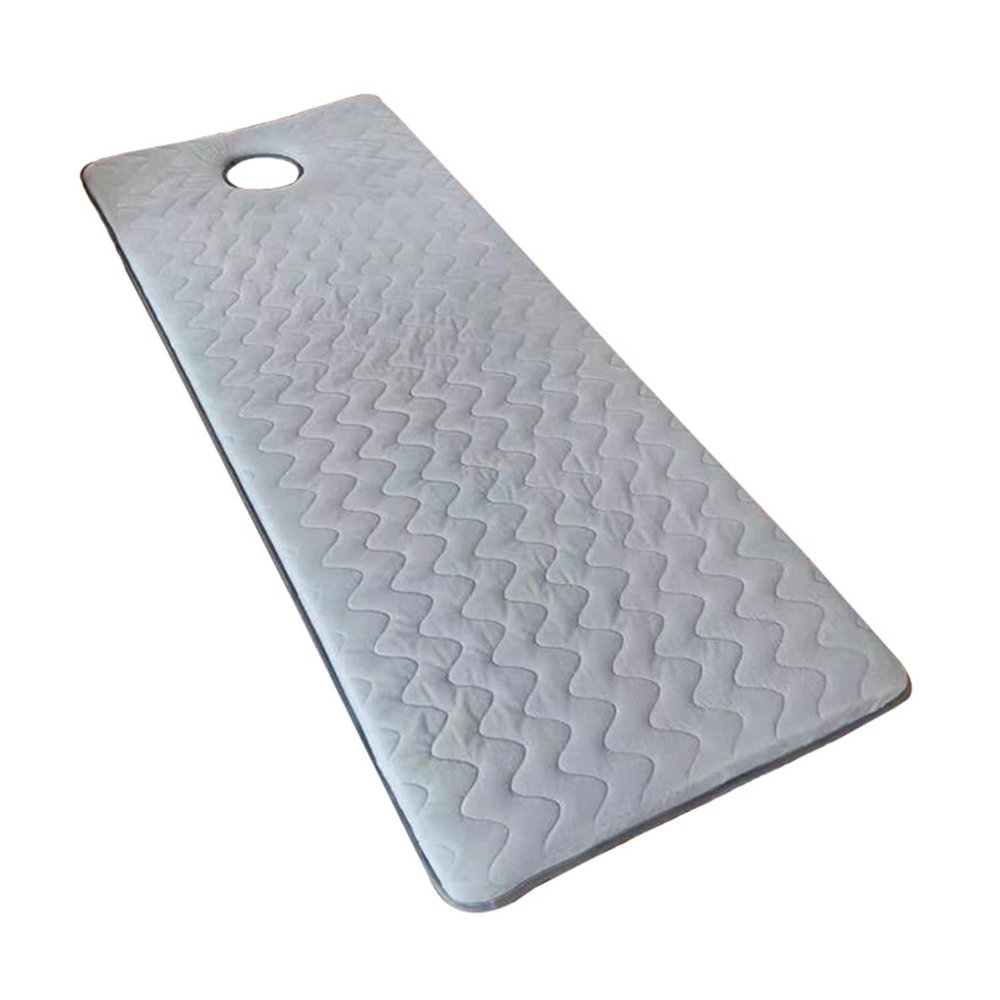 Foam Mattress Pad with Elastic Straps and Breathing Hole, Gray, 60 x 180 cm, 3 cm
