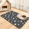 Pet Feeding Mat - Absorbent and Quick-Drying (Dark Gray - Multiple Paws, 30 x 50 cm) view 1