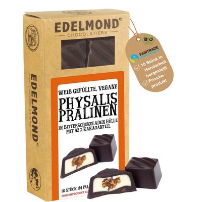 Edelmond Organic Physalis Pralines 110 g, 10 pcs, White, Lactose- and Gluten-Free