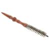 Small Round Hair Brush with Wooden Handle, Heat-Resistant, Brown view 1