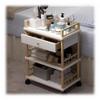 Wooden Salon Trolley with Drawers, 3-Tier Storage, White, 55 x 30 x 82 cm view 1