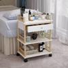 Wooden Salon Trolley with Drawers, 3-Tier Storage, White, 55 x 30 x 82 cm view 3