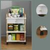 Wooden Salon Trolley with Drawers, 3-Tier Storage, White, 55 x 30 x 82 cm view 4