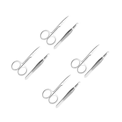 Baluue 4-Piece Eyebrow Grooming Tool Set with Scissors and Tweezers