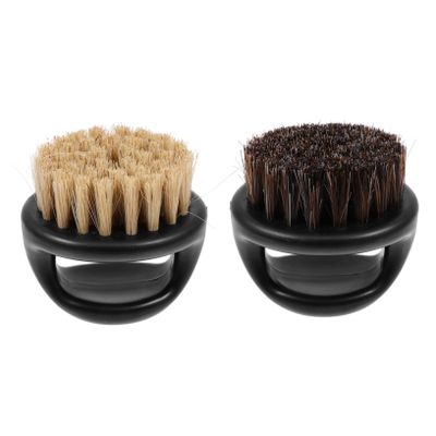 2-Piece ABS Beard Brush Set with Mustache Bristles for Wet Shaving