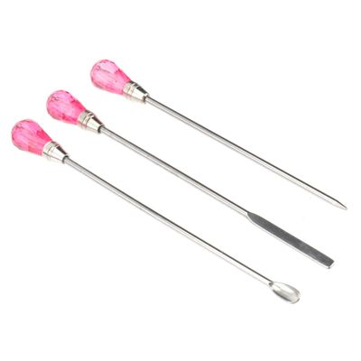 BELLIFFY Metal Nail Art Dotting Tools, 2 Pieces, Random Color, Flower and Pattern Designs, 6 Pieces