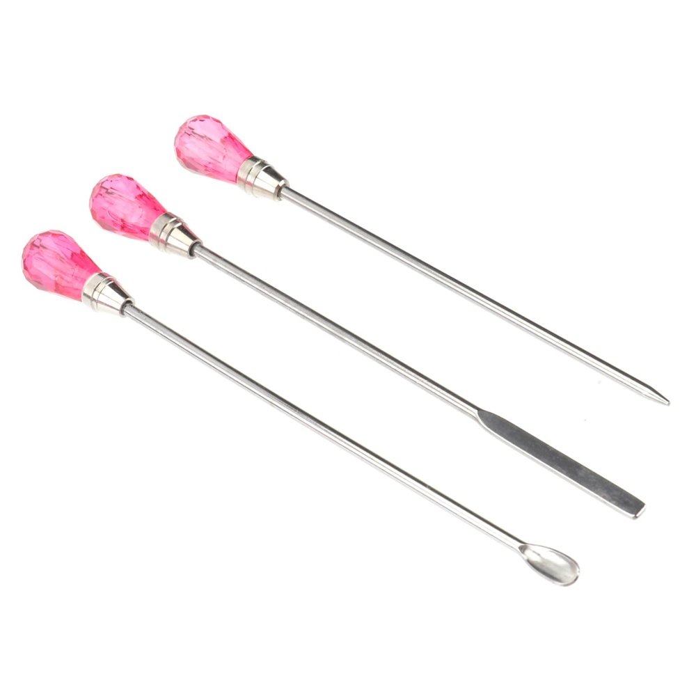 BELLIFFY Metal Nail Art Dotting Tools, 2 Pieces, Random Color, Flower and Pattern Designs, 6 Pieces