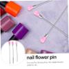 BELLIFFY Metal Nail Art Dotting Tools, 2 Pieces, Random Color, Flower and Pattern Designs, 6 Pieces view 2