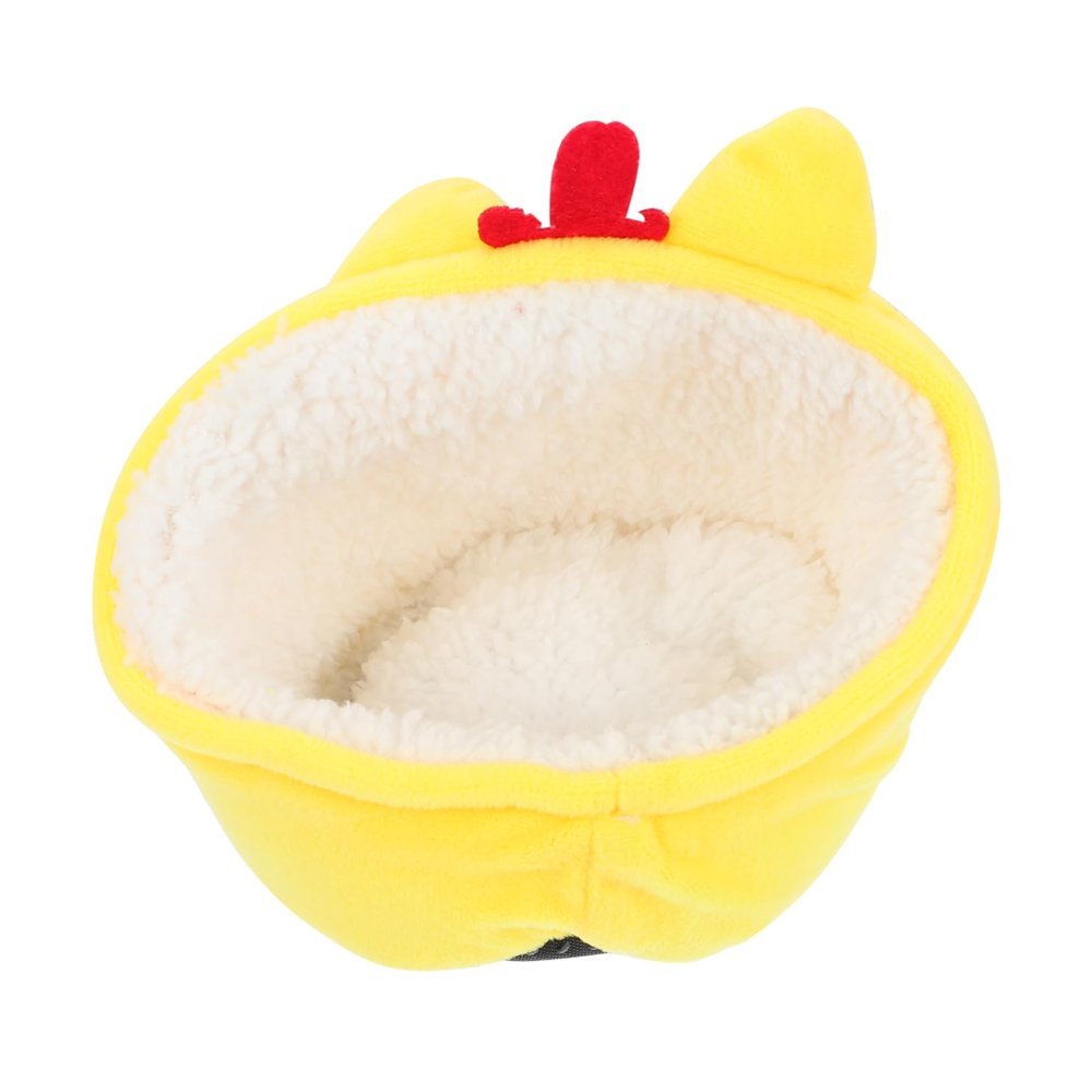 TOGEVAL Warm Hamster Bed Yellow for Small Pets