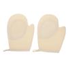 BELLIFFY 2-Piece Loofah Bath Gloves, Exfoliating Shower Scrub Gloves, Beige view 1
