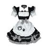 URFEDA Women's Sexy Cosplay Maid Uniform Set with Mini Skirt, Satin Apron and Collar view 1