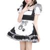 URFEDA Women's Sexy Cosplay Maid Uniform Set with Mini Skirt, Satin Apron and Collar view 3
