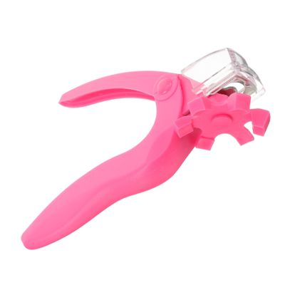 Nail Clipper for Artificial Nails, Stainless Steel and Plastic, Pink