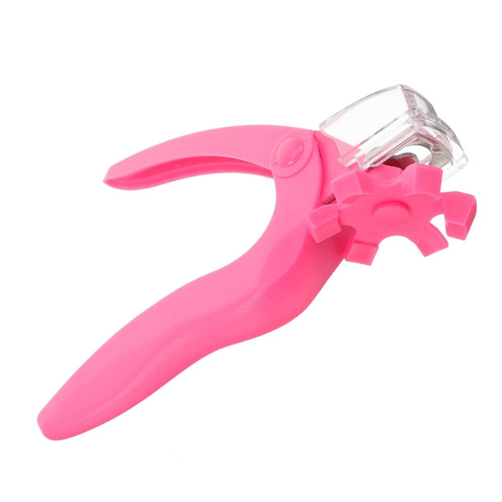 Nail Clipper for Artificial Nails, Stainless Steel and Plastic, Pink